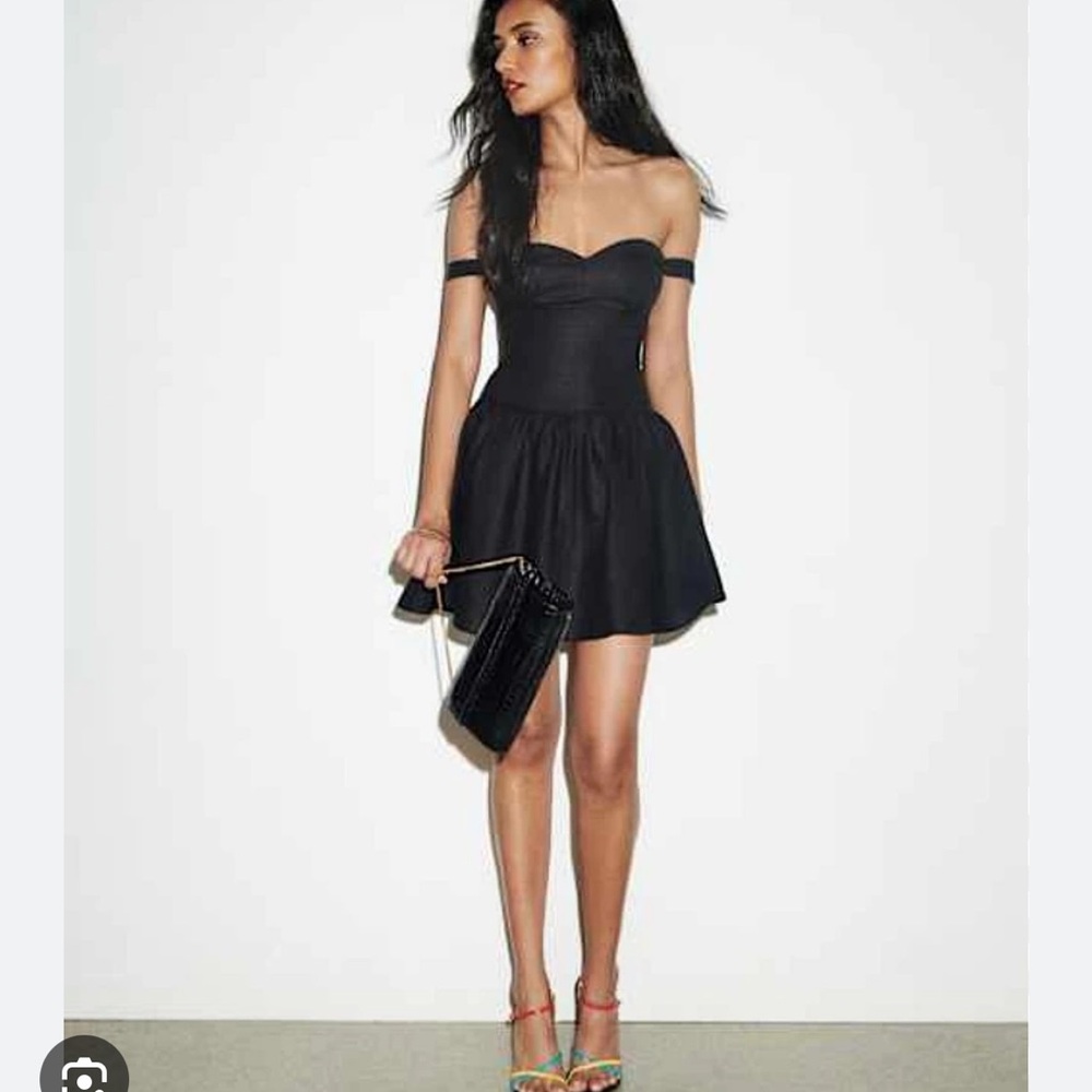 Reformation Black sora linen Minidress